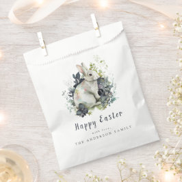 Sacolinha Coelho de Páscoa Floral em Aquarela