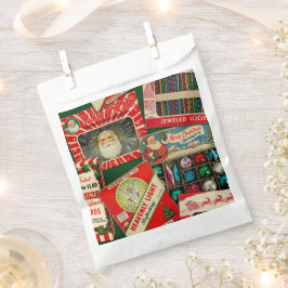 Sacolinha Colagem de Decorações de Natal Vintage Retrô