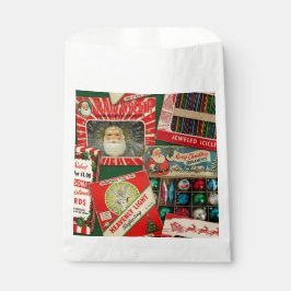 Sacolinha Colagem de Decorações de Natal Vintage Retrô