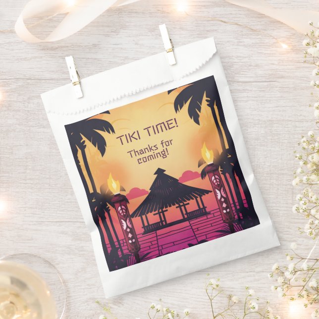 Sacolinha Colorful Tiki Hawaiian Festa de aniversário (Cortado)