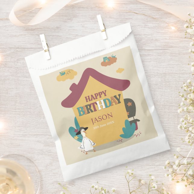 Sacolinha Colorida Feliz Aniversário Favorecendo Bolsas (Cortado)