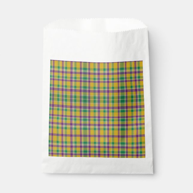 Sacolinha Colorido gingham estampado de Mardi Gras (Frente)