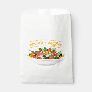 Sacolinha Coma seus vegetais Cite salada fresca misturar tig