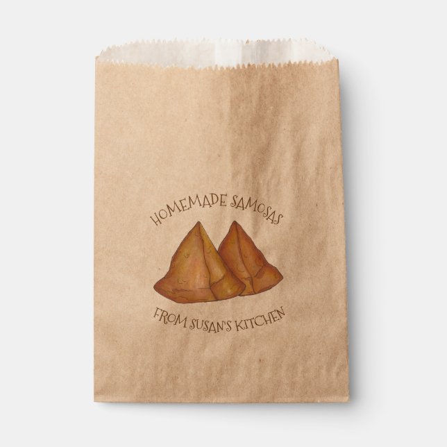 Sacolinha Comida índia de Samosas caseiras da cozinha de (Frente)