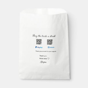 Sacolinha Compre uma bebida para a noiva doação QR Venmo Pay