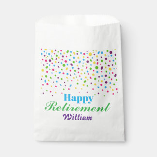 Sacolinha Confetes Coloridos Personalizados Feliz Aposentado