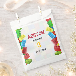 Sacolinha Convite de Aniversário de Blocos de Construção, An