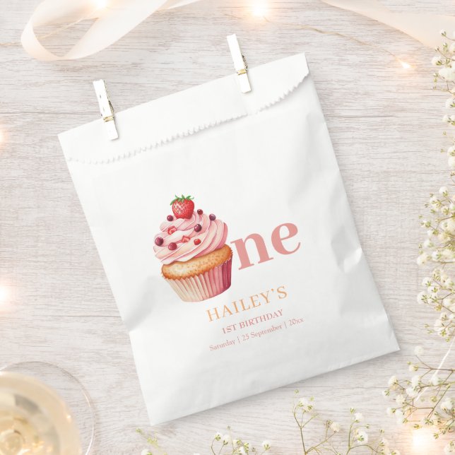Sacolinha Convite de Aniversário de Cupcake,  Aniversário de (Cortado)