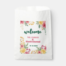 Sacolinha Convite de Chá de Noiva com Nome Duplo e Floral El