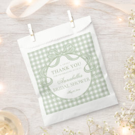 Sacolinha Coquete Gingham Verde com Laço Sobremesa Chá de Be