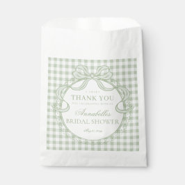 Sacolinha Coquete Gingham Verde com Laço Sobremesa Chá de Be