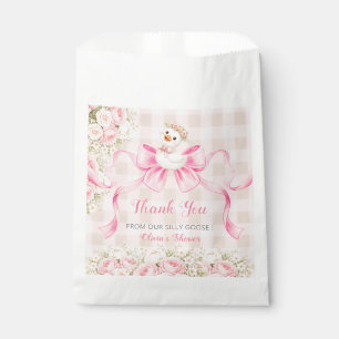 Sacolinha coquette Rosa Xadrez Ganso Floral Chás de Bebê