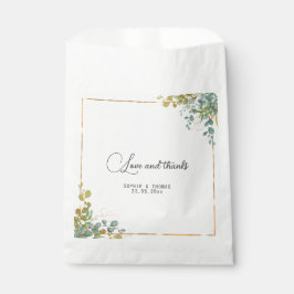 Sacolinha Cor d'água do eucalipto verde e dourado