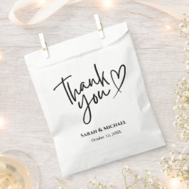 Sacolinha Coração Moderno e Minimalista Obrigado casamento
