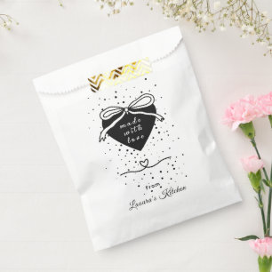 Sacolinha Coração Preto & Arco Feita com amor Padaria