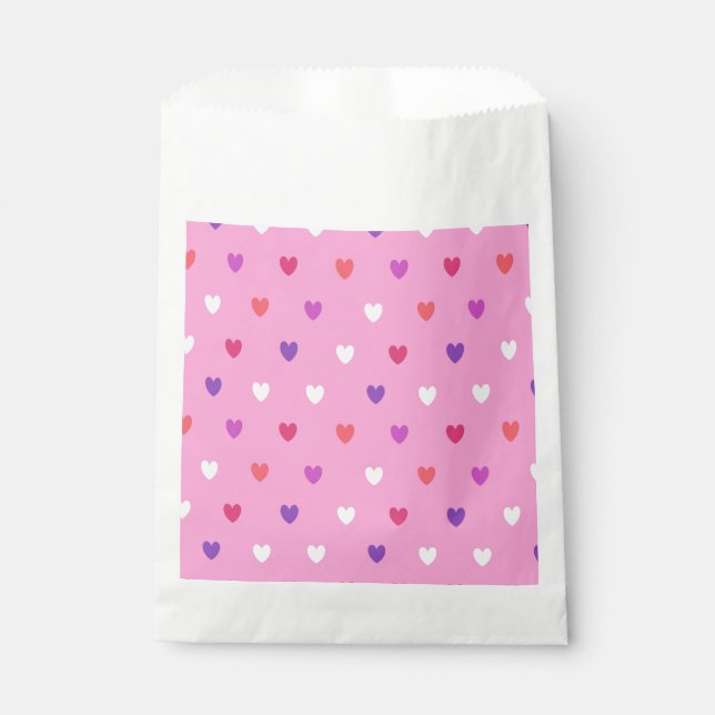 Sacolinha Corações de polca a rosa (Frente)