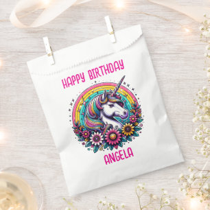 Sacolinha Corante mágico Unicórnio e arco-íris personalizado