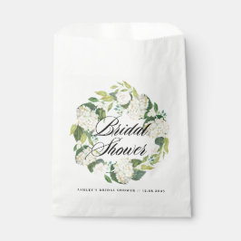 Sacolinha Coroa de Hortênsias Brancas em Aquarela para Chá d