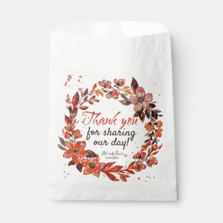 Sacolinha Coroa Floral de Laranja Casamento