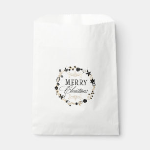 Sacolinha Coroa Floral de Natal Dourada Favor de Feriado
