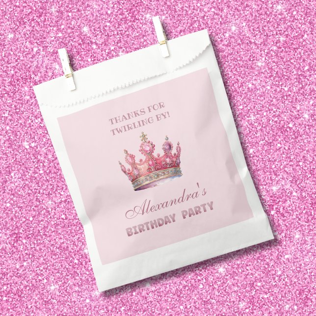 Sacolinha Coroa Rosa Fairytalhe Princesa Aniversário Obrigad (Criador carregado)