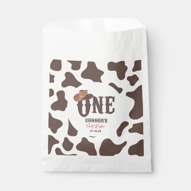 Sacolinha Cowboy Hat ONE First Rodeo primeiro aniversario Pa (Frente)