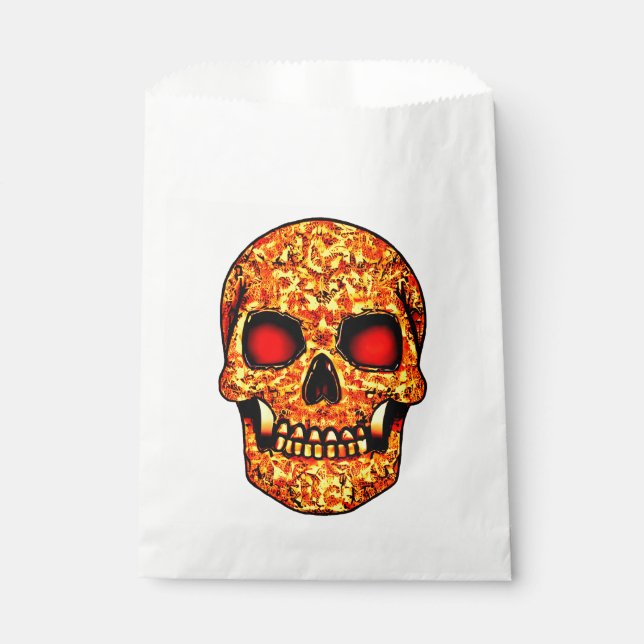 Sacolinha Cranio assustador de Halloween com olhos vermelhos (Frente)