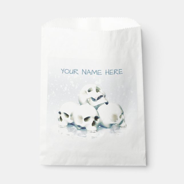Sacolinha Crânios na neve. Personalizado (Frente)