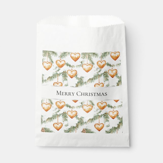 Sacolinha Creamy Caramel Hearts Christmas Tree Branches (Frente)