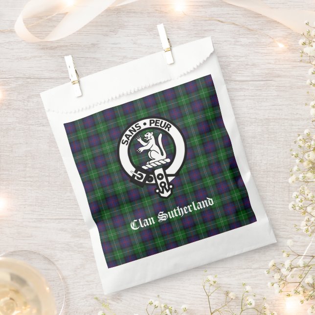 Sacolinha Crest e Tartan do Clã Sutherland (Cortado)