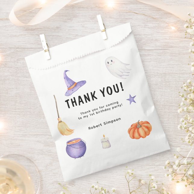 Sacolinha Crianças Fantasmas de Aquarela Primeira festa de a (Cortado)