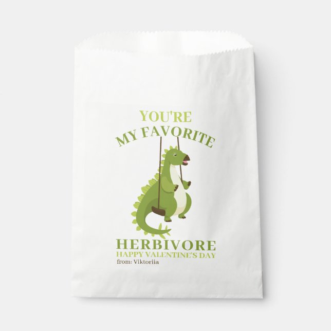 Sacolinha Crianças Namorados engraçados de dinossauros (Frente)