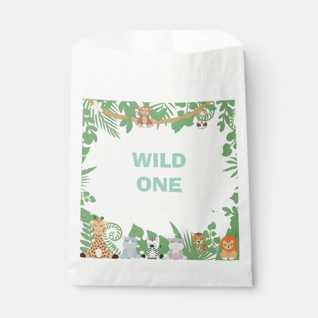 Sacolinha Crianças Selvagens Uma Festa de aniversário Favore (Frente)