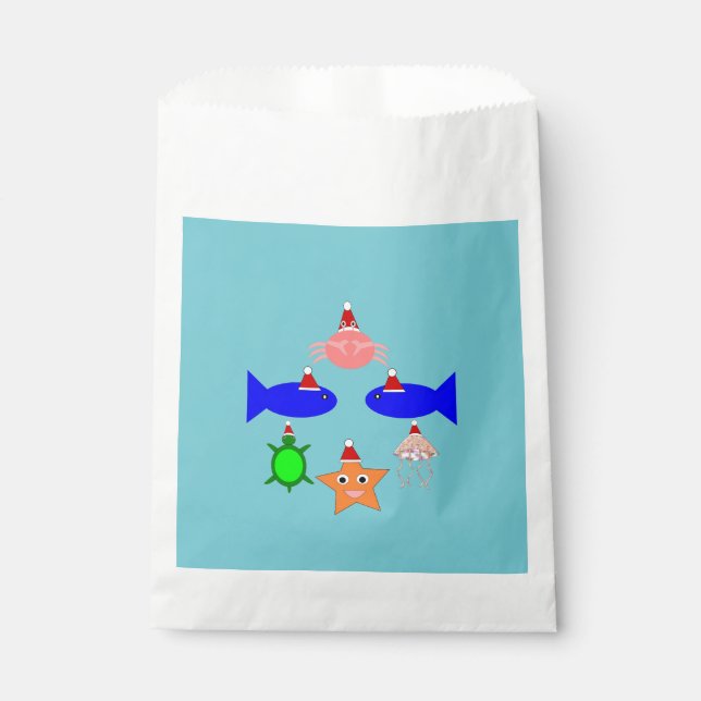 Sacolinha Criaturas do Mar de Natal (Frente)