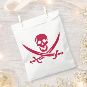 Sacolinha Crimson Skull & Swords Bandeira pirata de Calico J