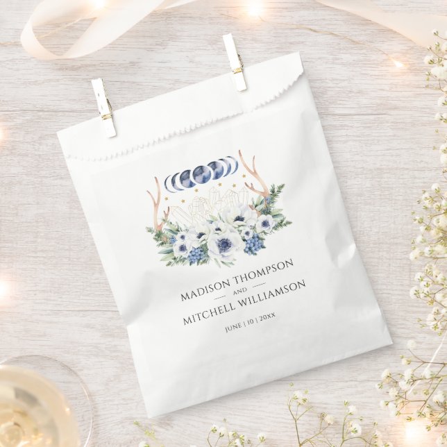 Sacolinha Cristais de Lua Flores Boho Metafísico Casamento  (Cortado)