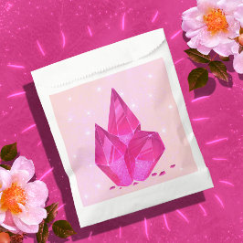 Sacolinha Cristais Rosa Favorecem Bolsas para Princesa Anive