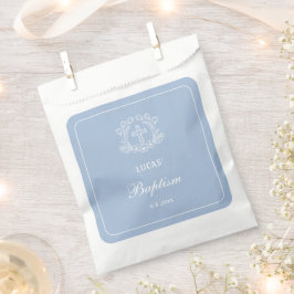 Sacolinha Cruz Floral Simples no Batismo Azul Claro