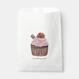 Sacolinha Cupcake De Morango Cujo Cama É Em Aquarela