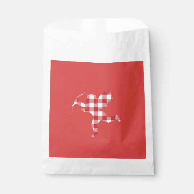 Sacolinha Cupido de Xadrez Vermelho (Frente)