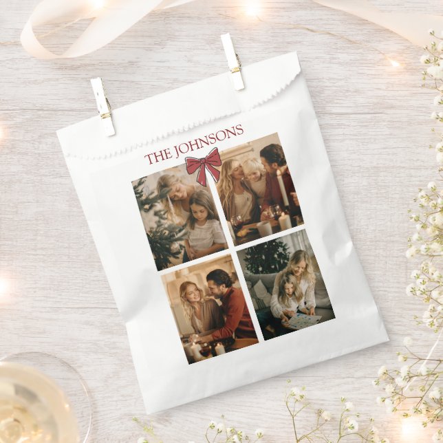 Sacolinha Custom Family Photos Christmas Photos Favor Bags (Cortado)