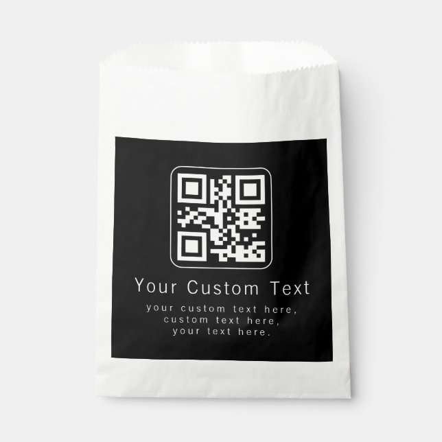 Sacolinha Customizable QR Code & Editable Text Template (Frente)
