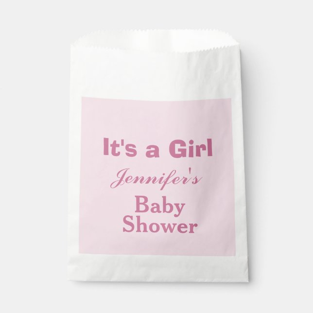 Sacolinha Cuta rosa moderna É um Chá de fraldas feminino (Frente)