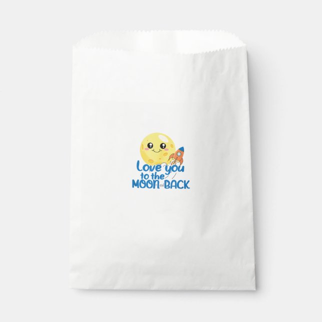 Sacolinha Cute Amor Você Para a Lua E Volta Foguete Espaço W (Frente)