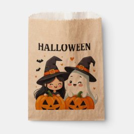 Sacolinha Cute Cartoon Witch and Ghost Halloween Favor Bag