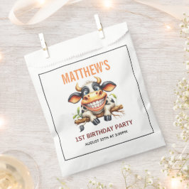 Sacolinha Cute Crazy Cow Farm Theme 1st Birthday