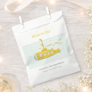 Sacolinha Cute Dive In Underwater Submarine Yellow Birthday