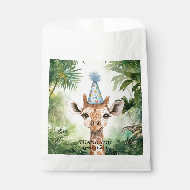 Sacolinha Cute Giraffe Jungle Baby Shower Party Beautiful (Frente)