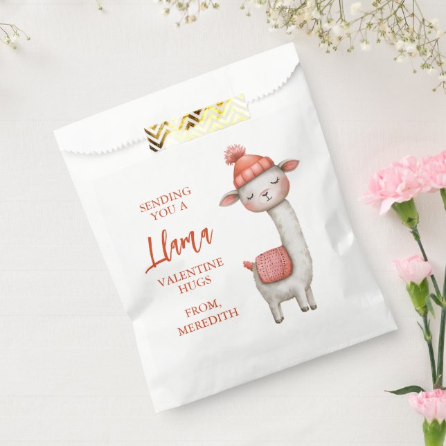Sacolinha Cute Llama Valentine's Day Treat Sack, Valentine (Selado)