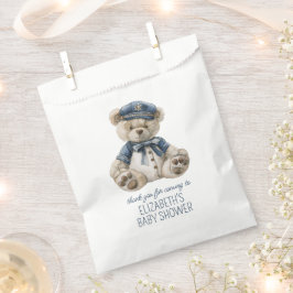 Sacolinha Cute Nautical Blue Baby Bear Baby Shower